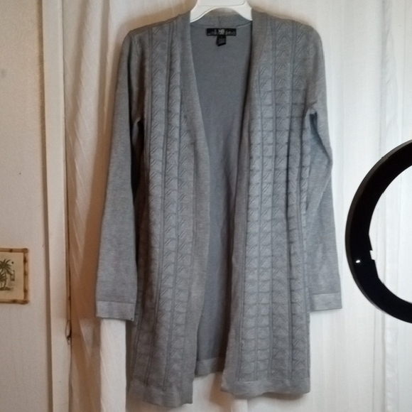 80 Park Gray Textured Cardigan - Picture 1 of 7
